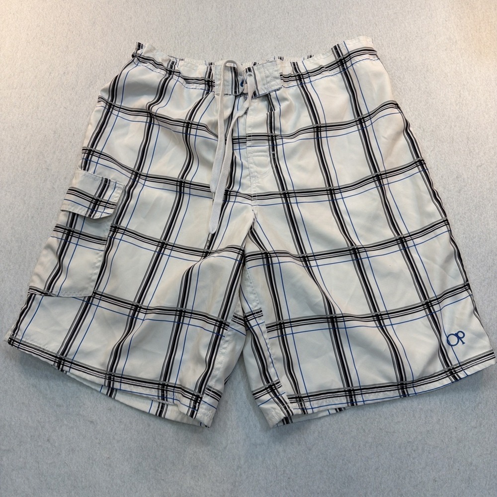 OP Plaid Board Mens Shorts Swim Trunks Swimsuit Plaid Size 36-38